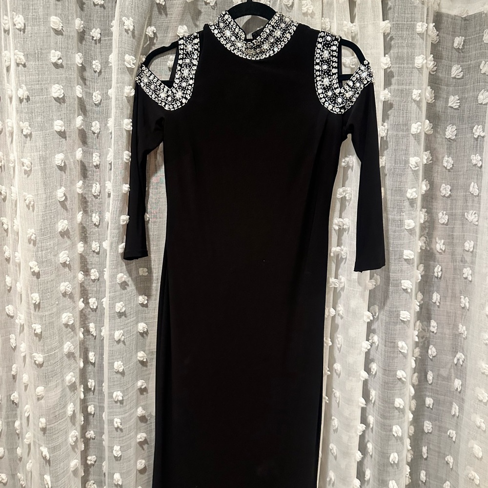 MARINA Black Long Sleeve Dress